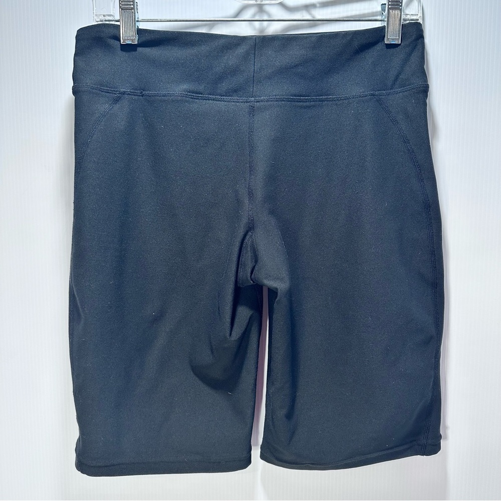 Nike Fit Dry Cycling Shorts Women’s Size Small Mid Rise Black Waist Pocket - Picture 2 of 10
